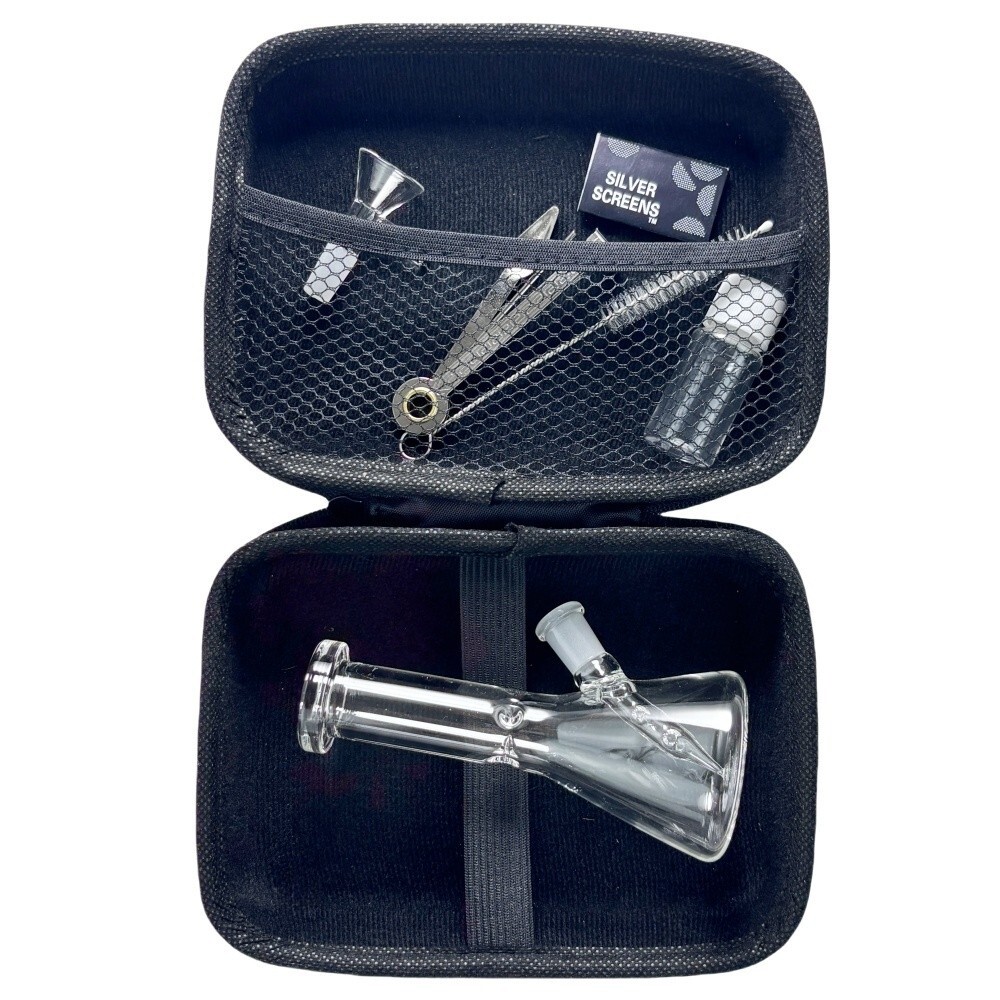 Portable 5&Prime; Mini Glass Bong Water Bubble Pipe Smoking Bong Beaker Hookah W/Box