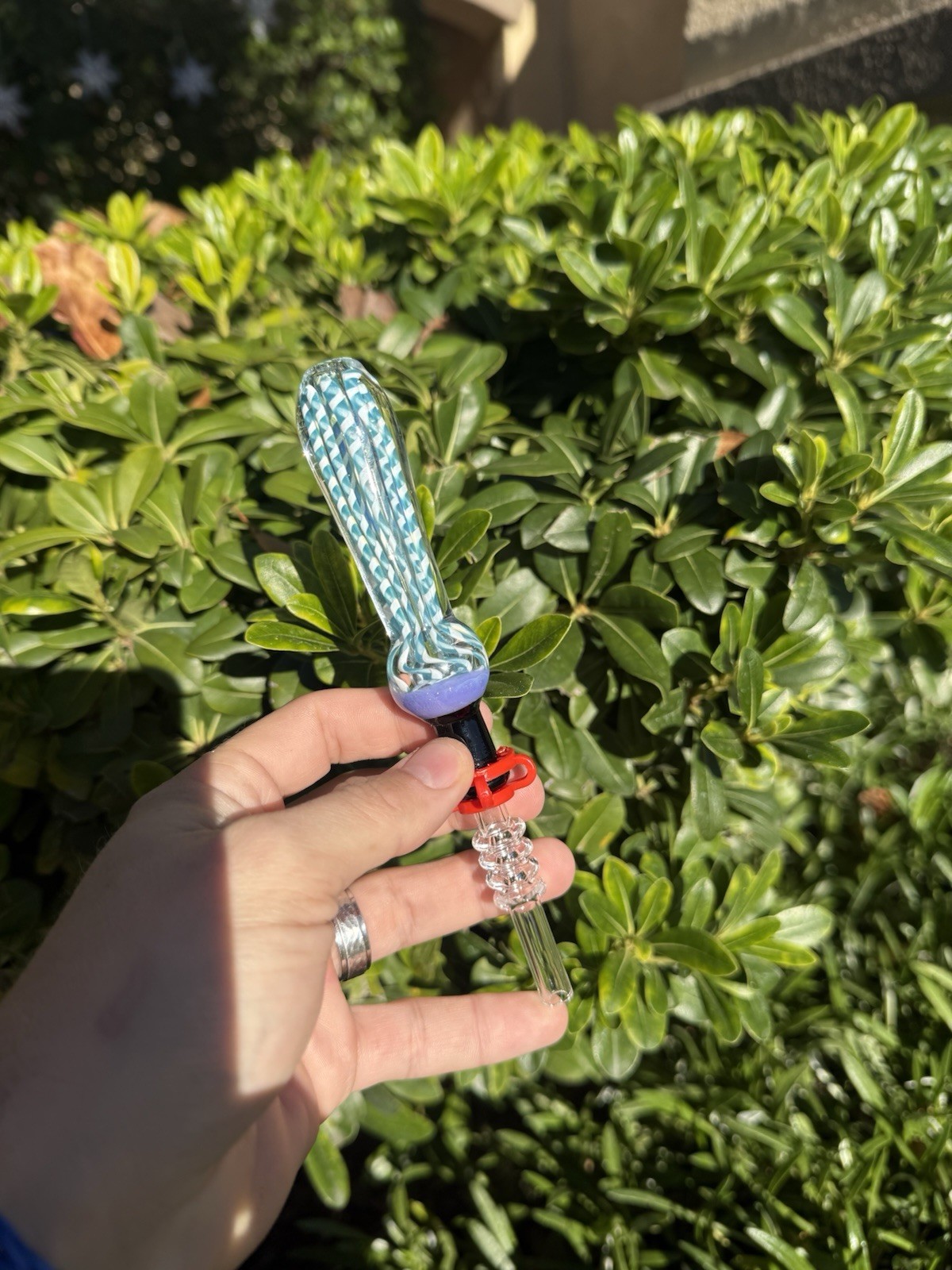 Blue Fumed Collector Detachable 6 Inches Long