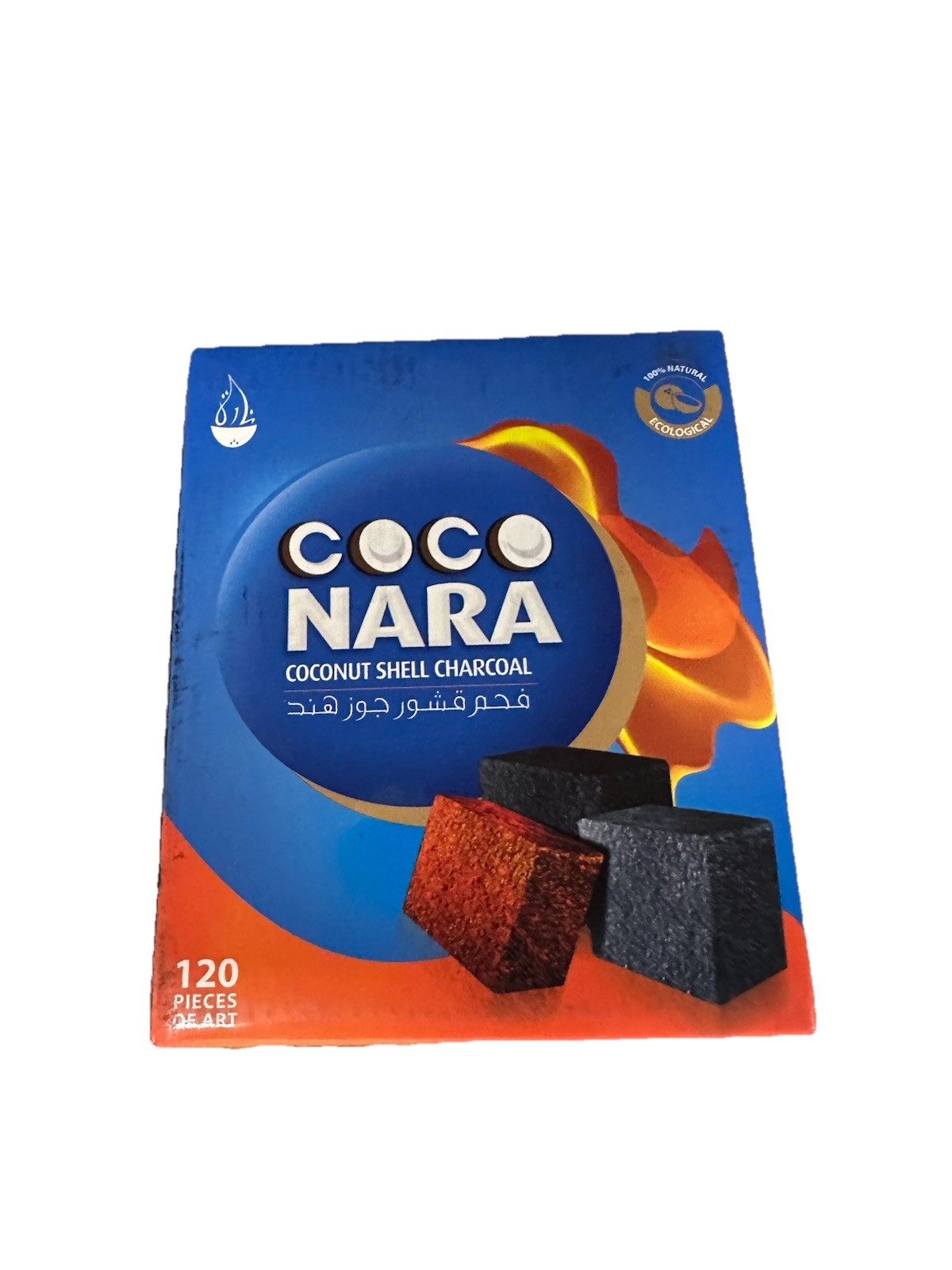 120 Pieces Coco Nara Flat Cube Coconut Shell Charcoal Hookah Shisha 100% Natural