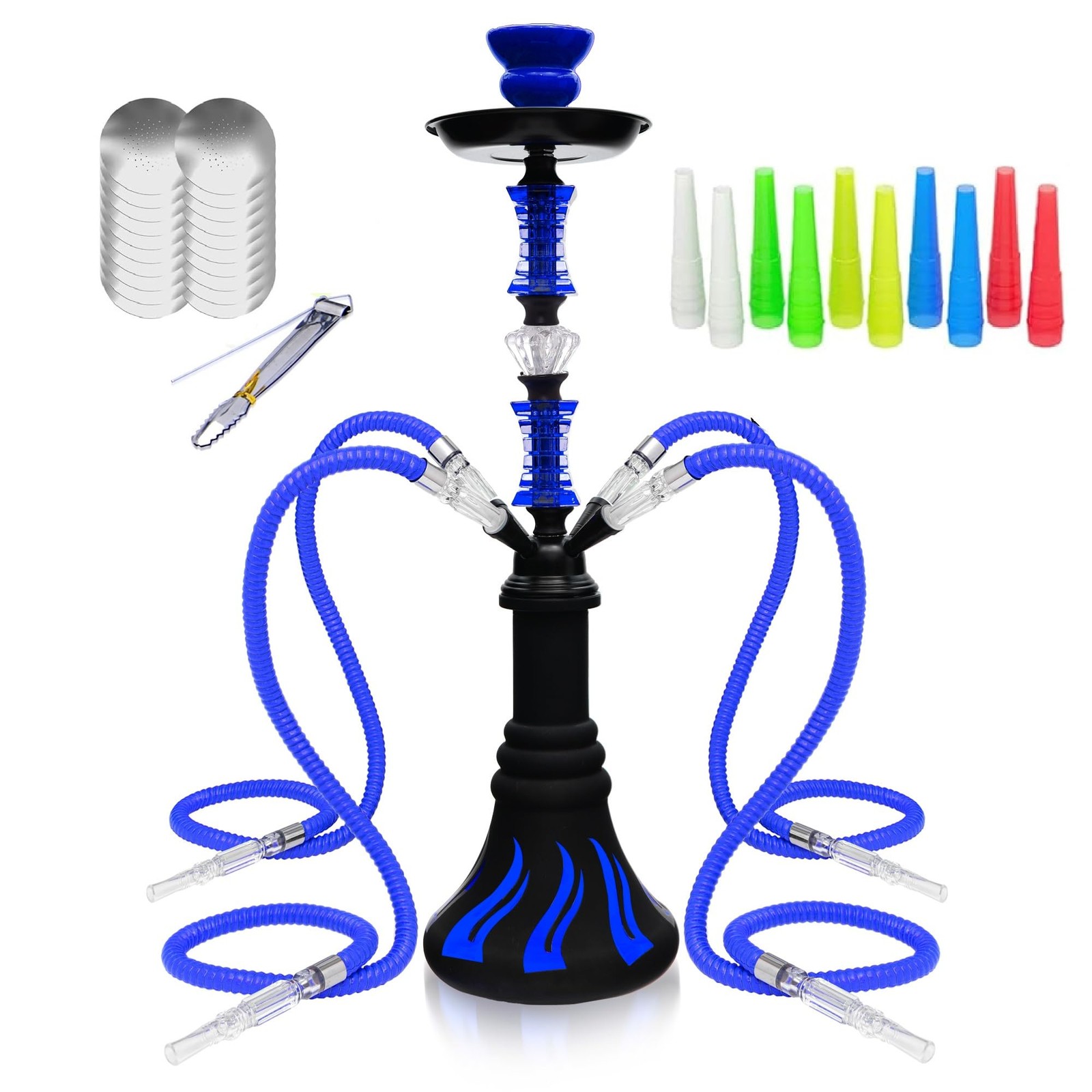 22&Prime; Hookah Set with Everything,Premium Shisha set,Up 22 inches, BLUE