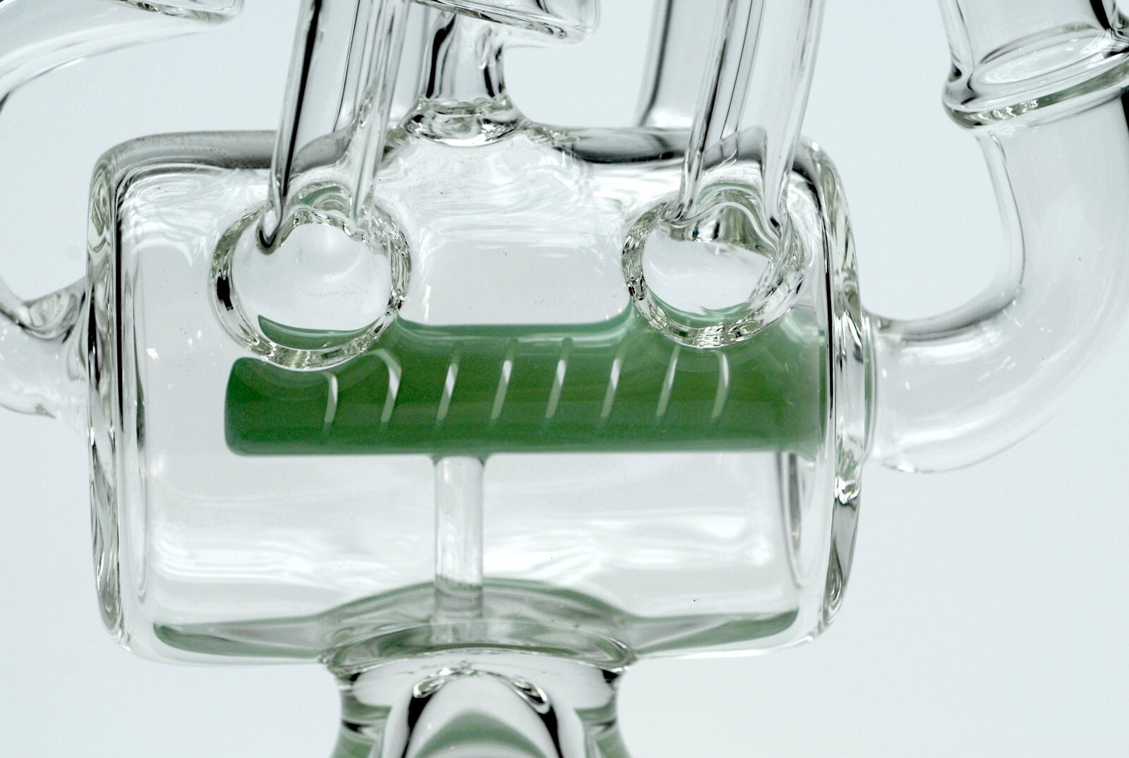 10&Prime; Milky Green Vortex Cyclone Recycler Smoking Water Pipe Hookah Bubbler Bong