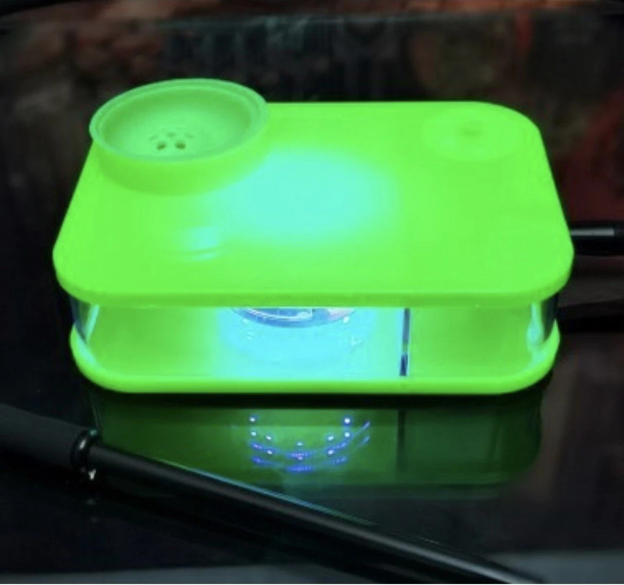 PORTABLE HOOKAH SET W/ LED LIGHT SQUARE BOX ACRYLIC HOOKAH SHISHA BINB