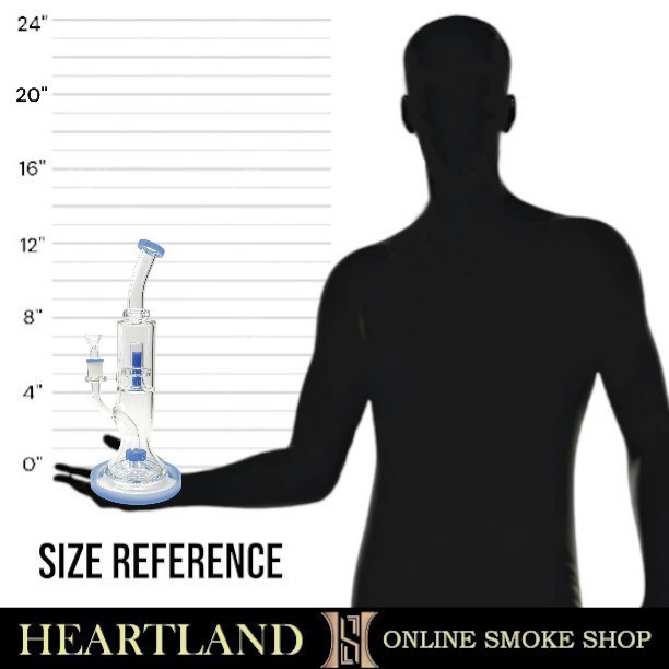 12&Prime; High Quality Straight Beaker Bong THICK GLASS Water Pipe SHOWER PERC PURPLE