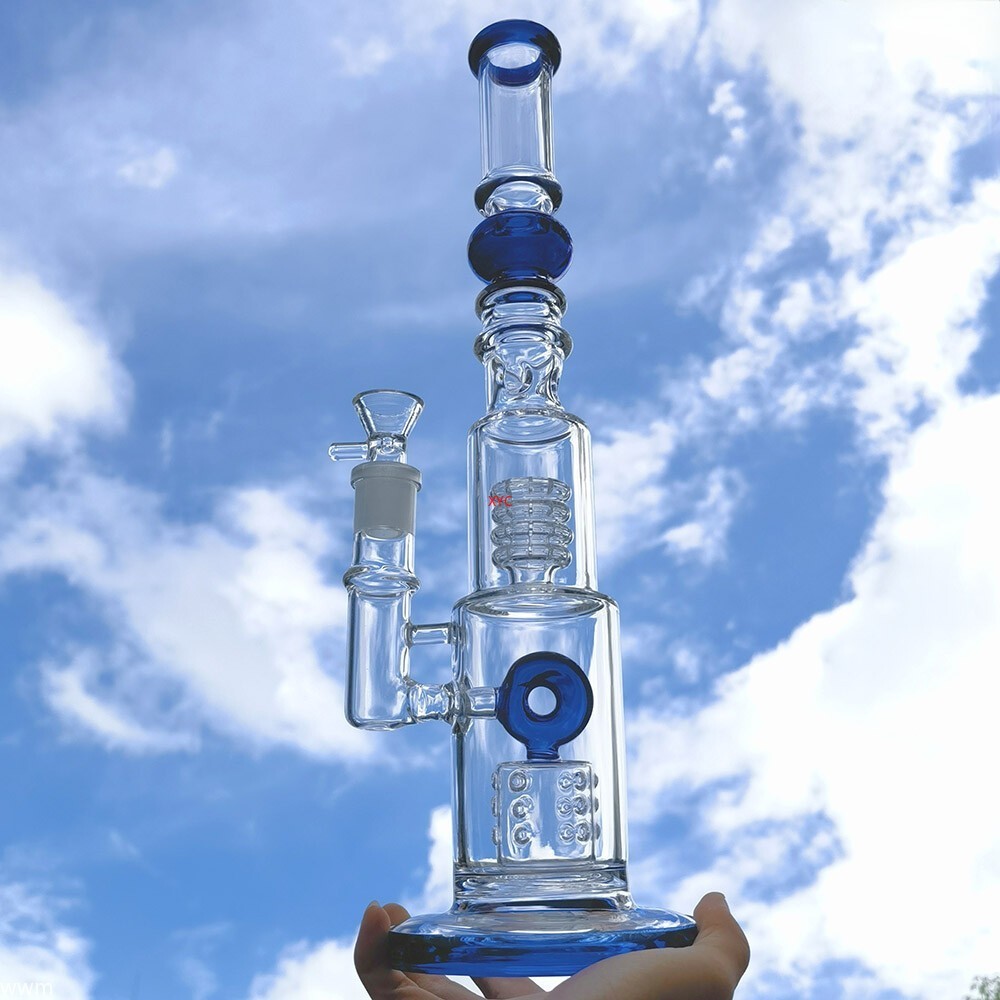 15 Inch Glass Bong Percolator Smoking Water Pipe Hookah Hand Pipe Shisha Bongs