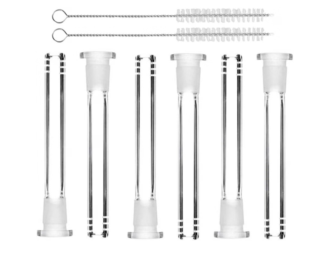 6 Pack – 14mm Downstem – Borosilicate Glass Tube – 4.7&Prime; (120mm) – Heat-Resistant