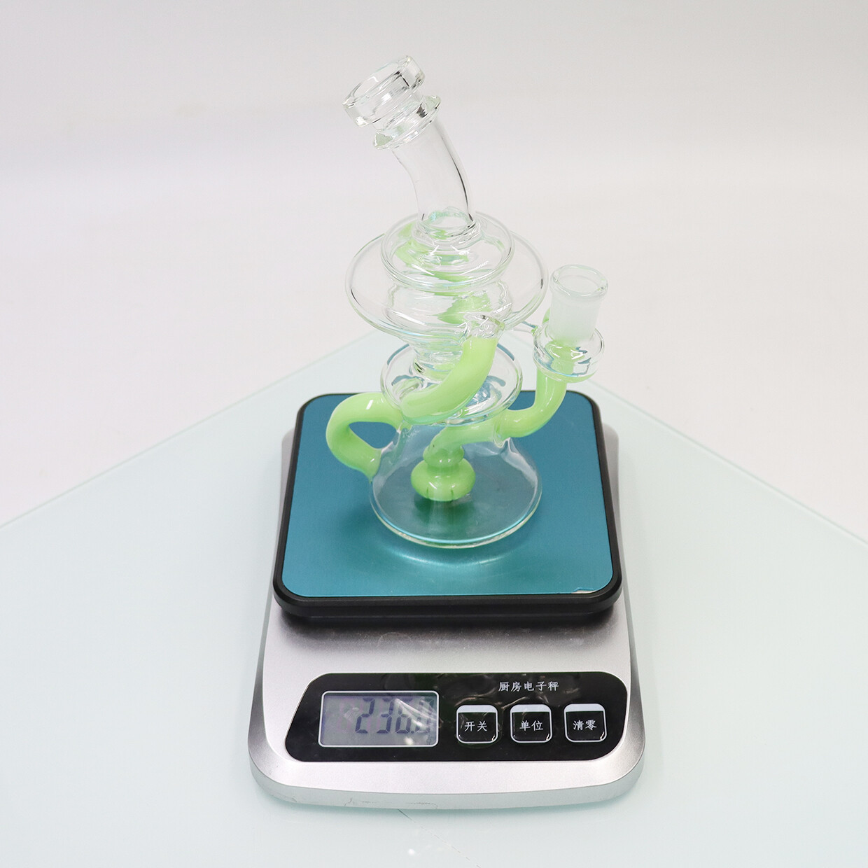 7 » Green Hookah Glass Smoking Waterpipes Multi-tube Recycler Bong MINI Handmade