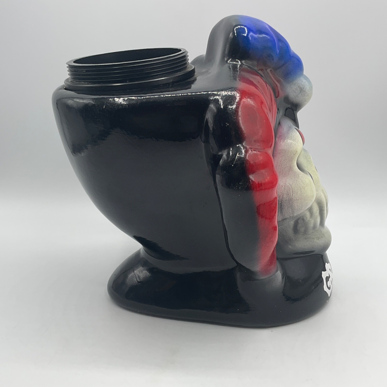 Graffix Bong Base Water Pipe Ceramic Clown Jester Screw On VTG 1990s EUC