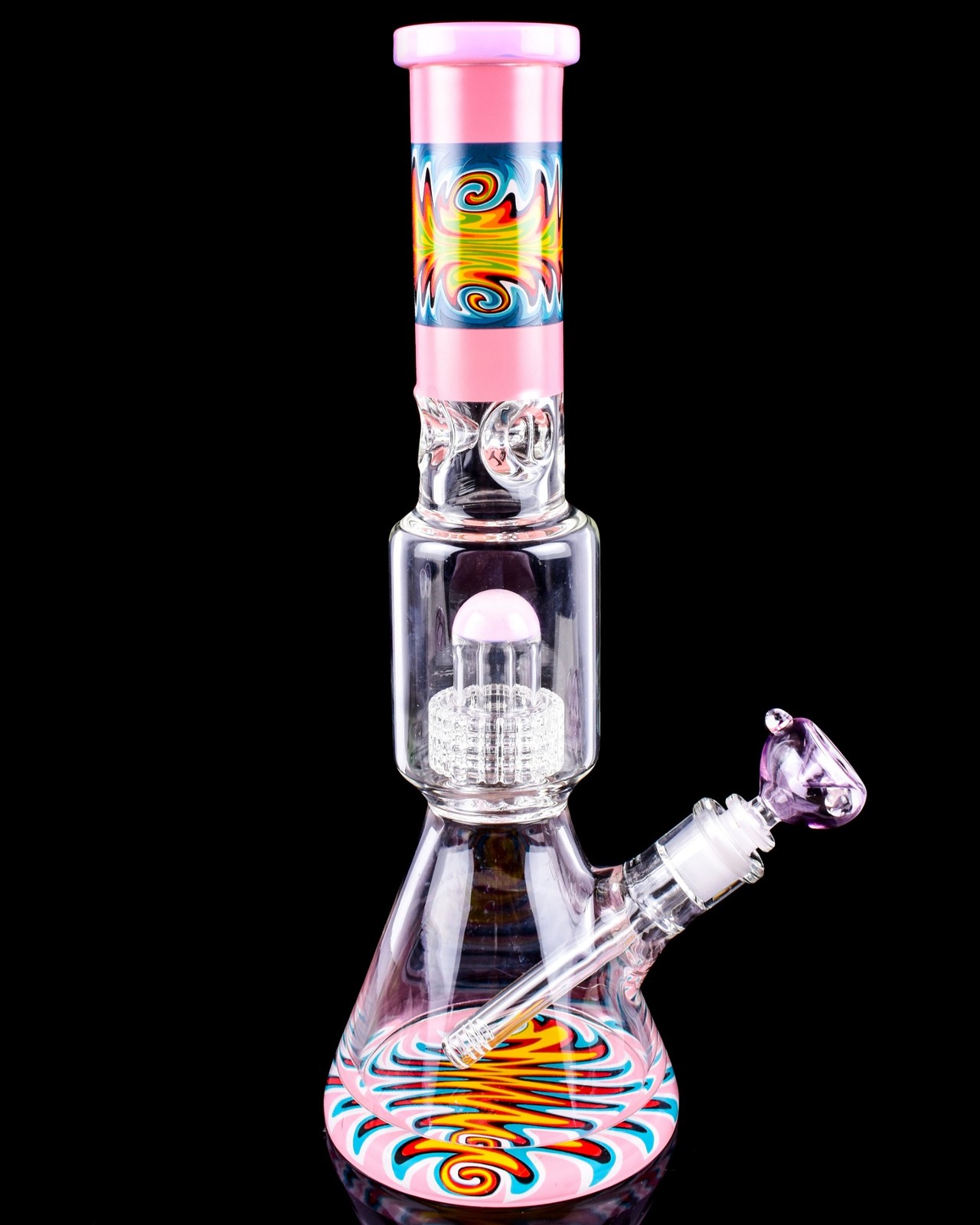 THICK Glass 16&Prime; WigWag BEAKER Bong HEAVY Glass Water Pipe HOOKAH PINK Bong USA