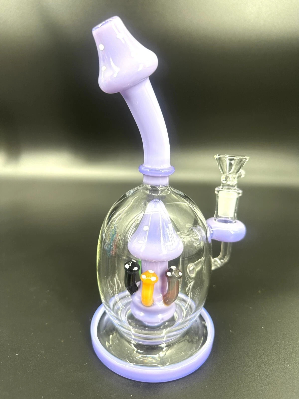9&Prime; Jade Purple Mushroom Recycler Glass Bong – 14mm Bowl Water Pipe Hookah
