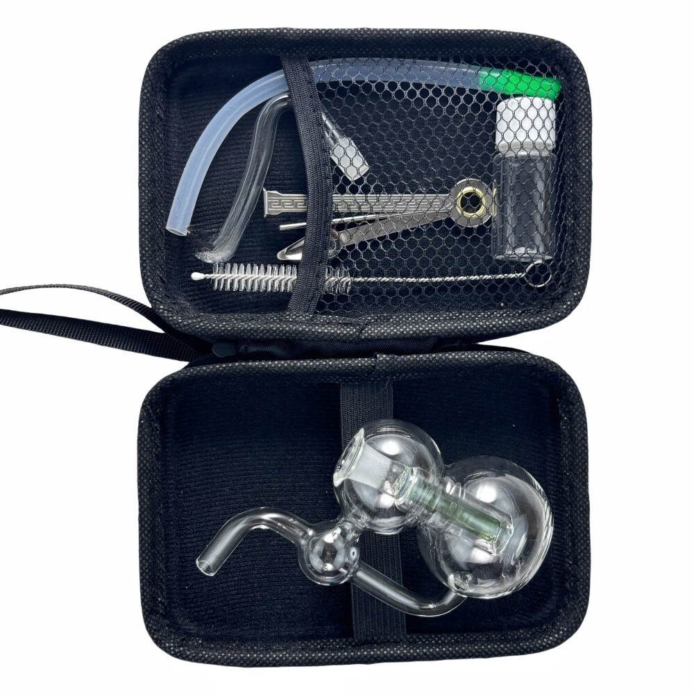 3.5&Prime; Glass Bong Green Filter Smoking Water Pipe Hookah Bubbler W/TOOL BOX