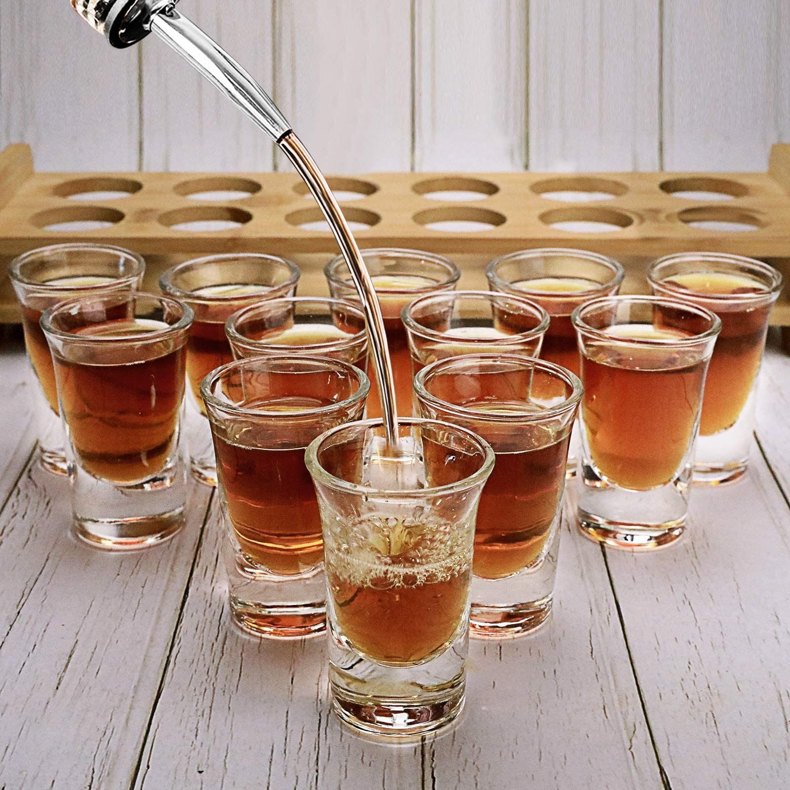 Shot Glasses Set 12pcs 30ml/1oz Shot Glass Tray Holder Organizer Straight Thi…