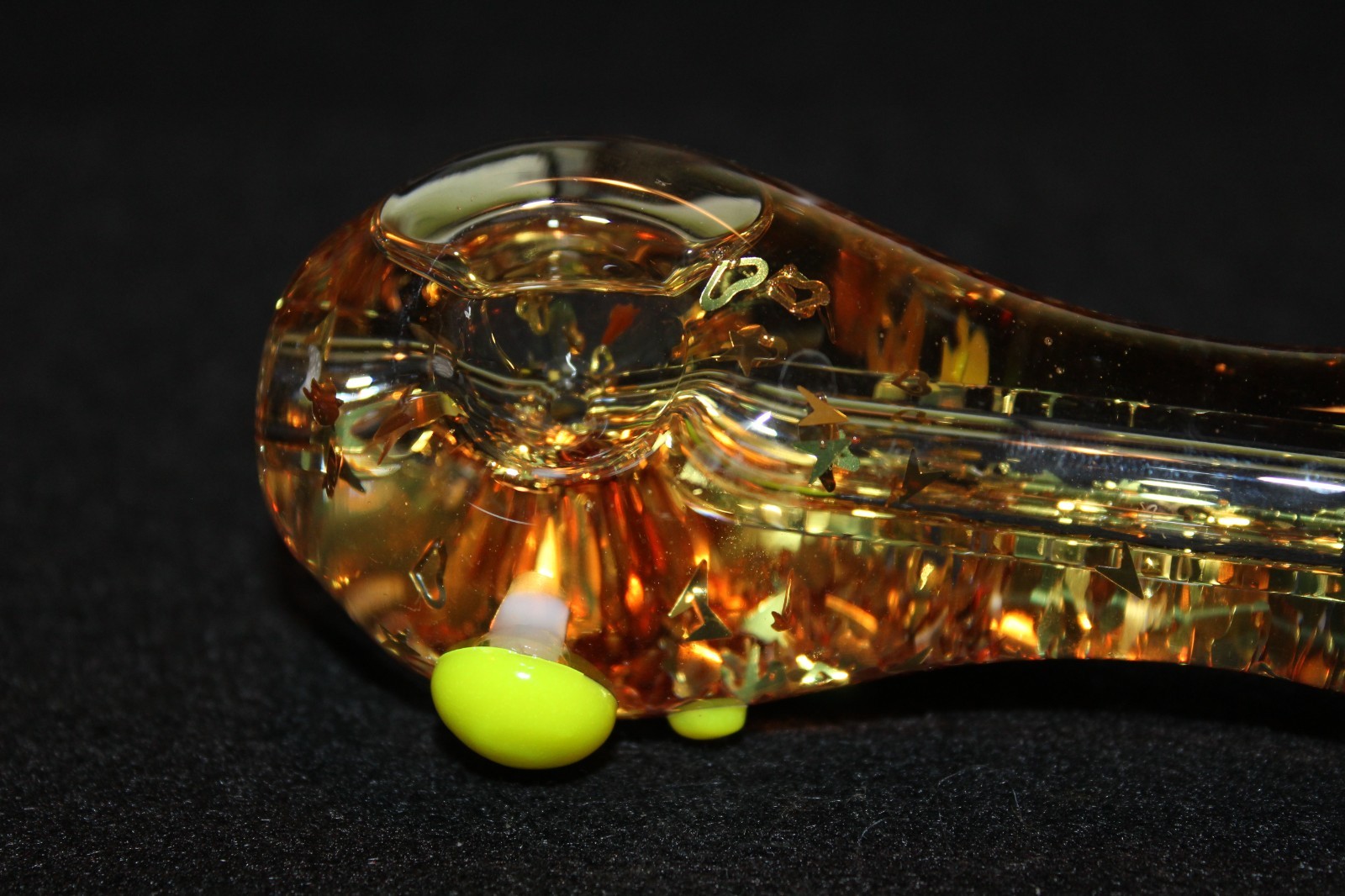 5&Prime; SOLAR GOLD FREEZE Glass Tobacco Smoking Pipe – Holographic Confetti – Accents