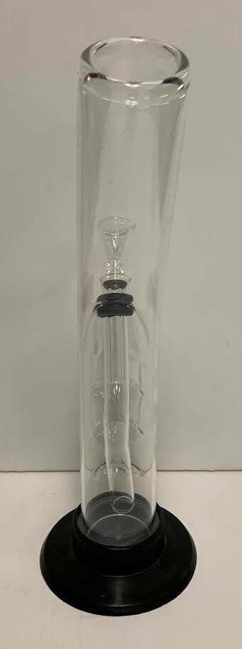 10&Prime; BENT HANDGRIP NORMAL WALL GLASS WATER PIPE GLASS ON GLASS PULL CARB 1.5&Prime;M