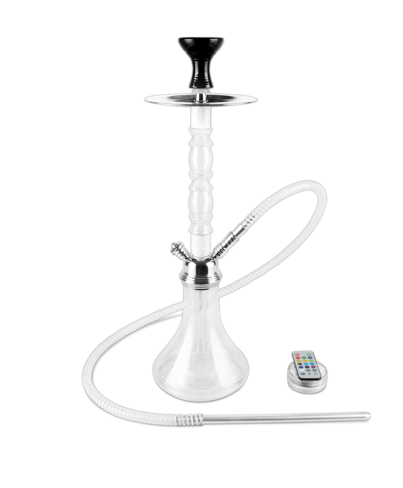 24&Prime; White Hookah Set – Bliss by RIP Acrylic Hookah Shisha 1 Hose LED Light