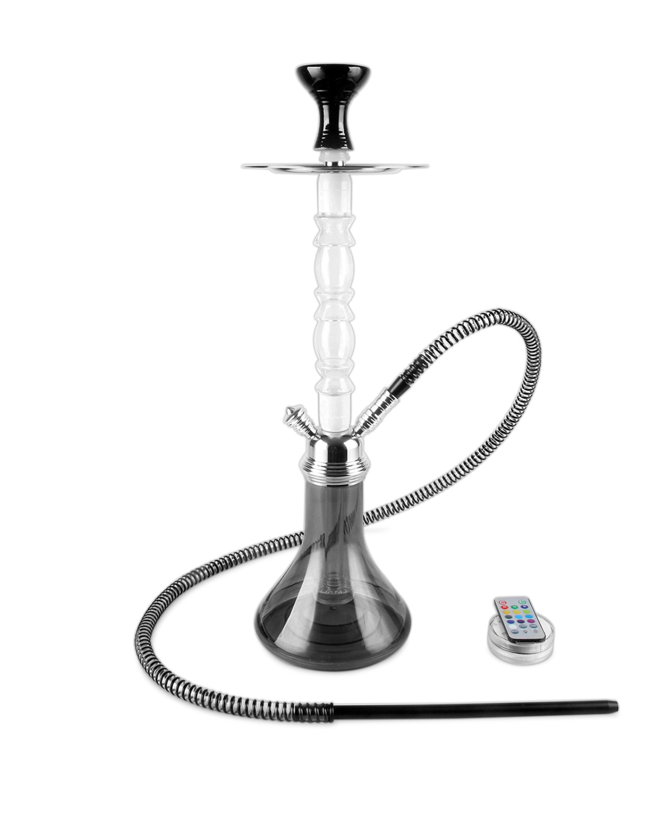 24&Prime; Black Hookah Set – Bliss by RIP Acrylic Hookah Shisha 1 Hose LED Light