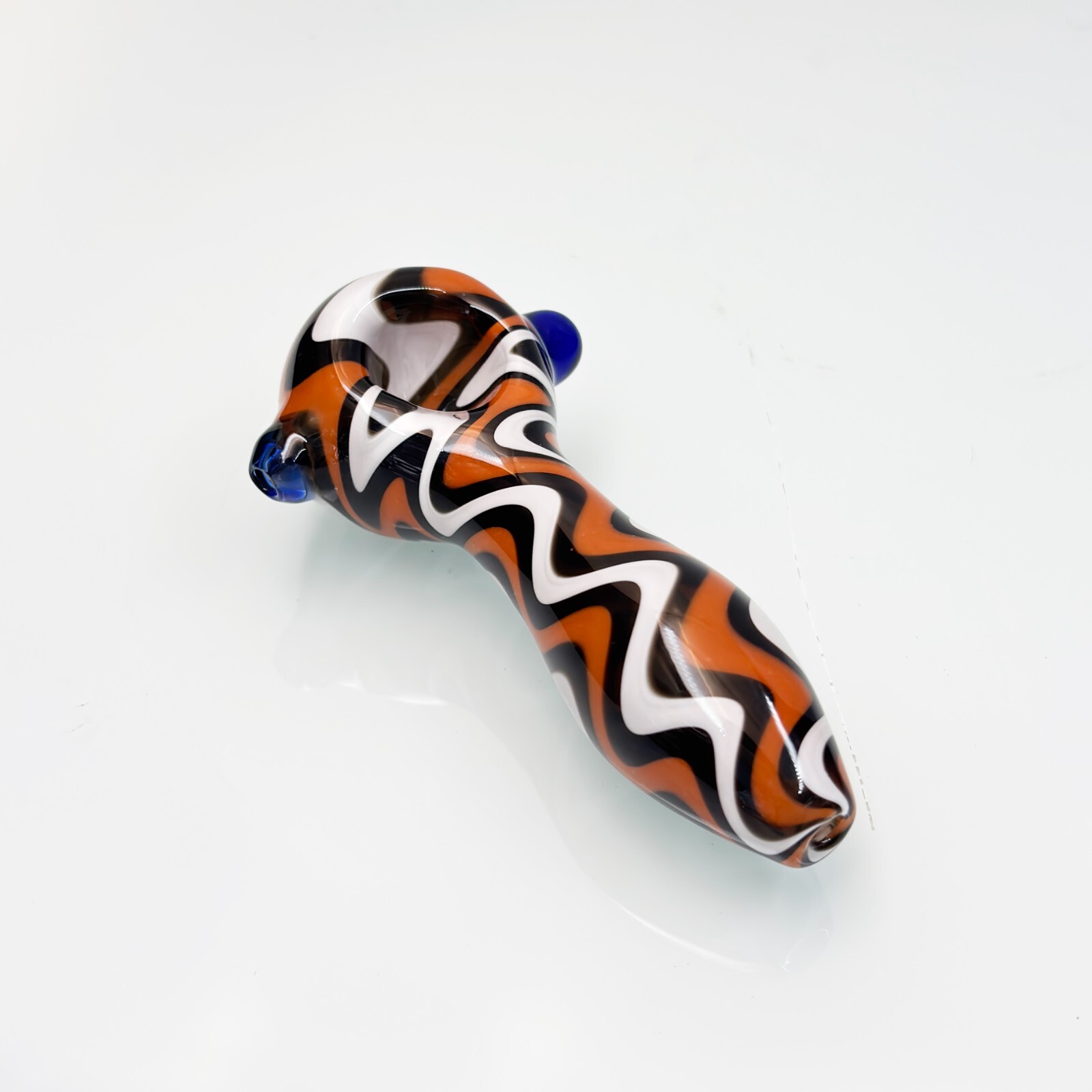 4inch Wigwag Red Color Glass Smoking Spoon Handpipe