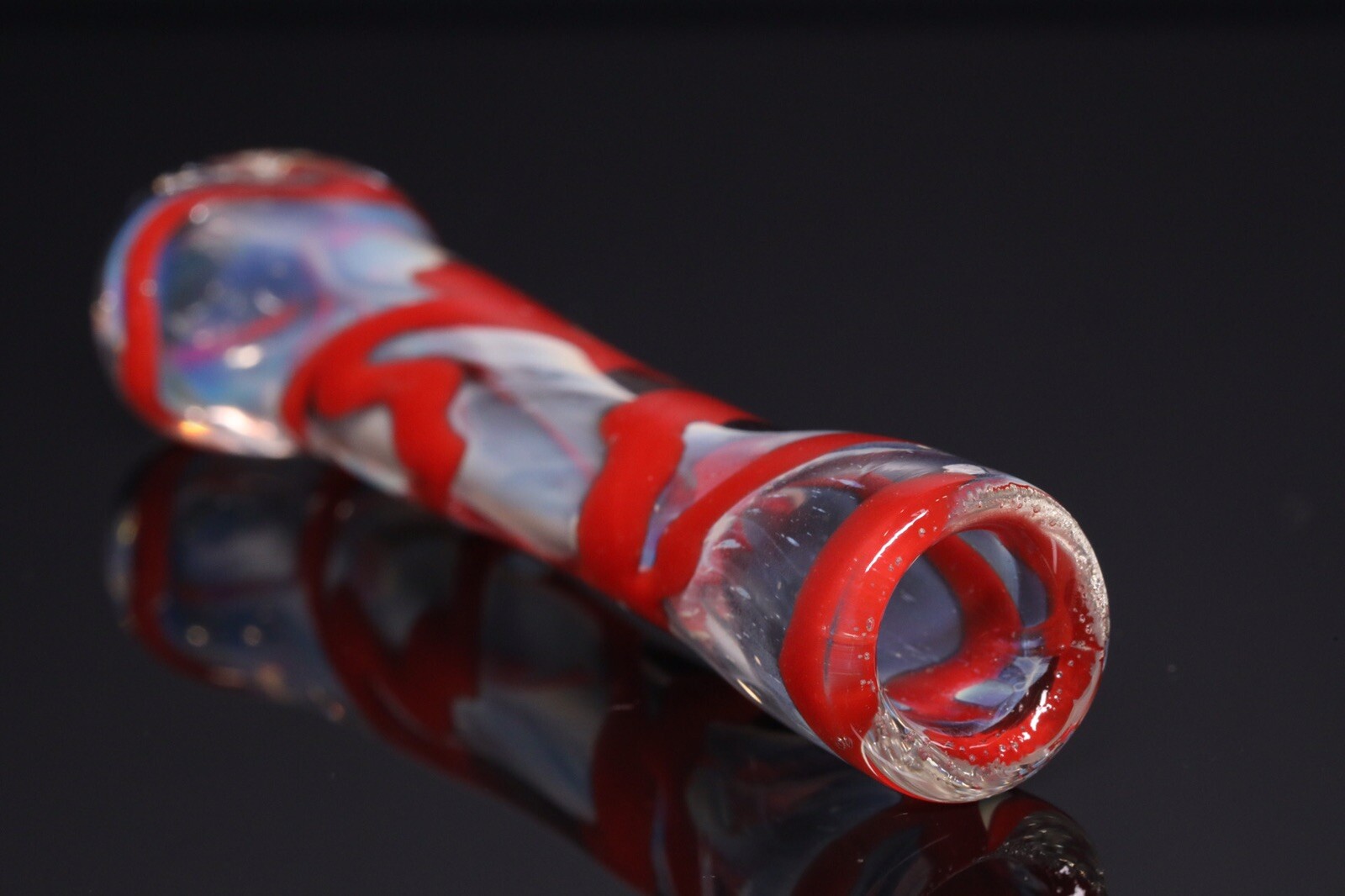 HEAVY ART HAND PIPE BOWL SMOKING 3” ONE HITTER RED TOBACCO CHILLUM BLOWN GLASS 1