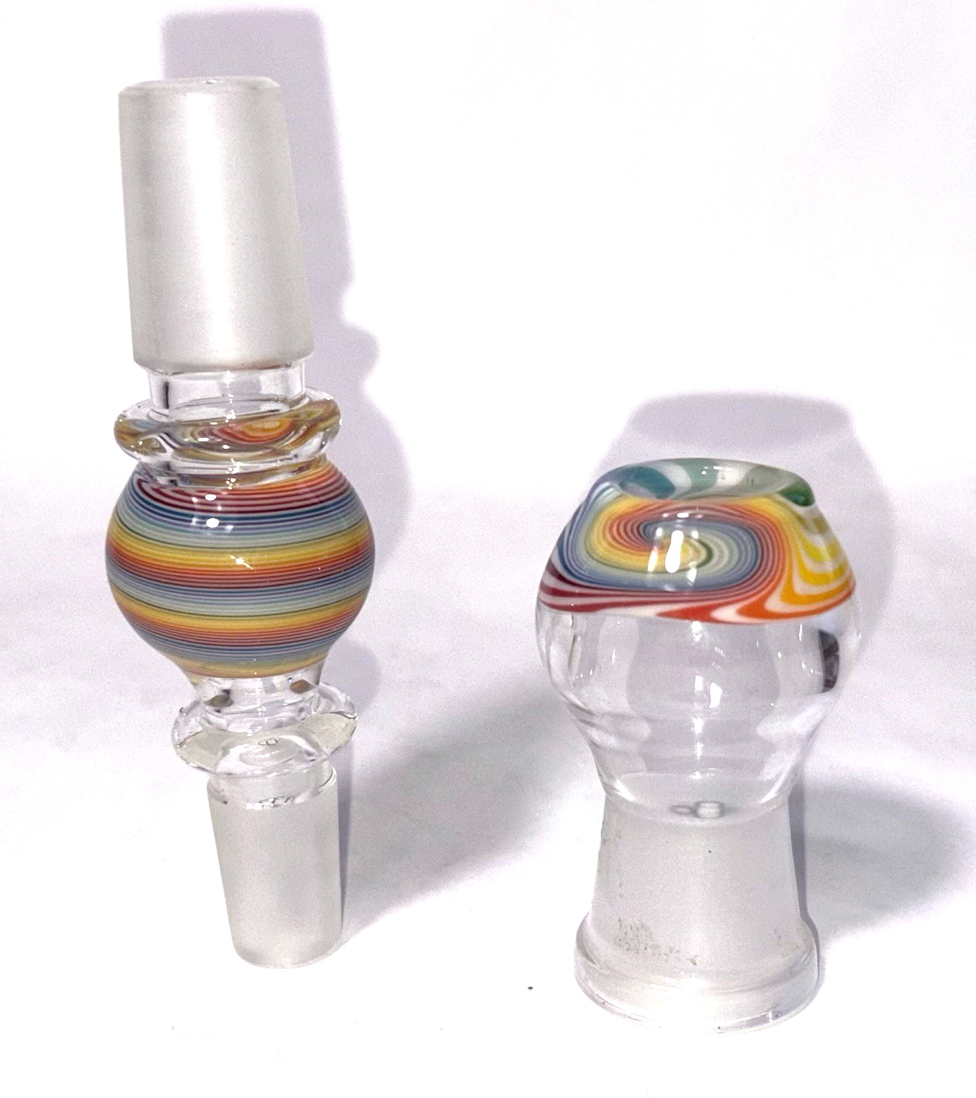 Silika Glass Worked Heady 14mm to 18mm Adapter and Matching 18mm Dome & Nail