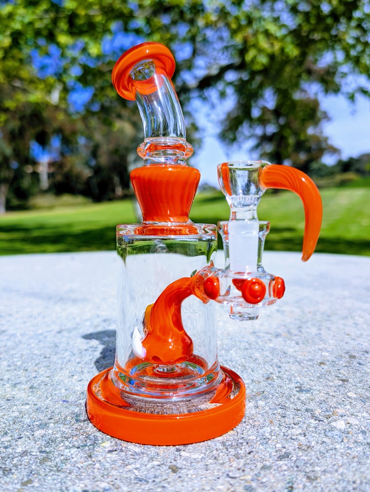 8&Prime; Orange Cyclops Bong With Screen Filter Bowl Premium Quality Water Pipe Hookah