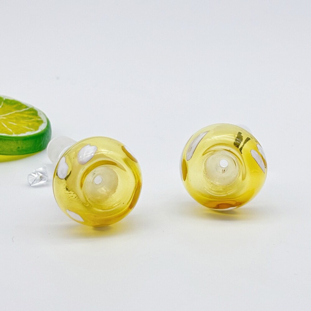 2pcs Glass 14MM Male Mushroom Bowl Smoking Slide Tobacco Bong Water Pipe Jiont