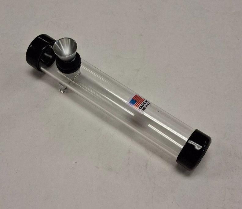 6&Prime; PLASTIC ROUND STEAMROLLER METAL BOWL TOBACCO SMOKE HANDPIPE CLEAR 1&Prime;M
