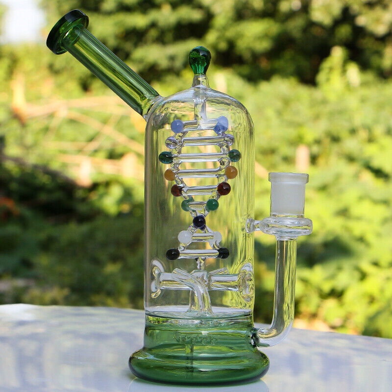 8.6&Prime; Creative DNA Gene Glass Bong Rotatable Tornado Bubbler Hookah Smoking Pipe