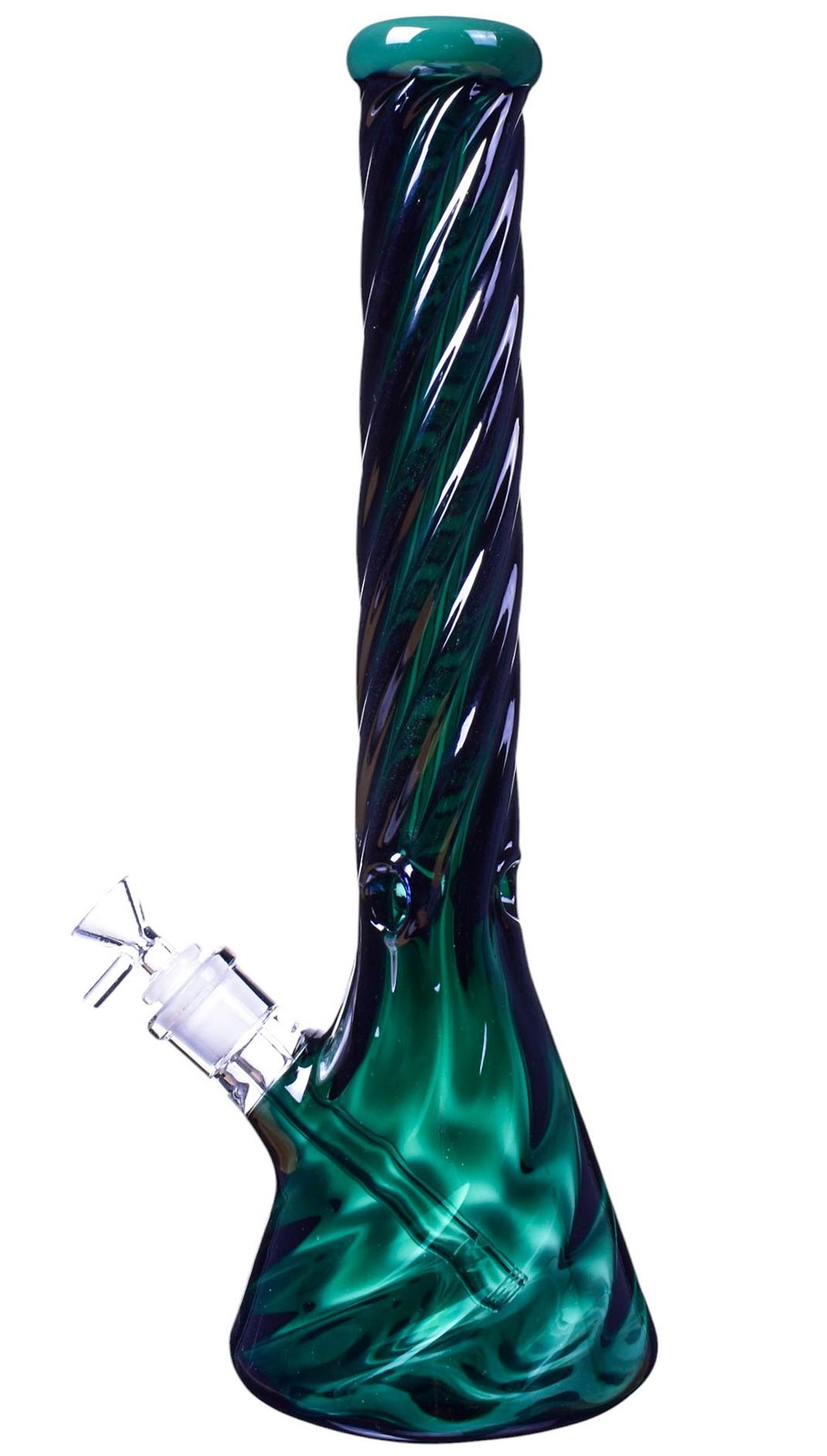 16&Prime; Inch THICK Iridescent Beaker BONG Glass Water Pipe HEAVY Helix Bong *USA*