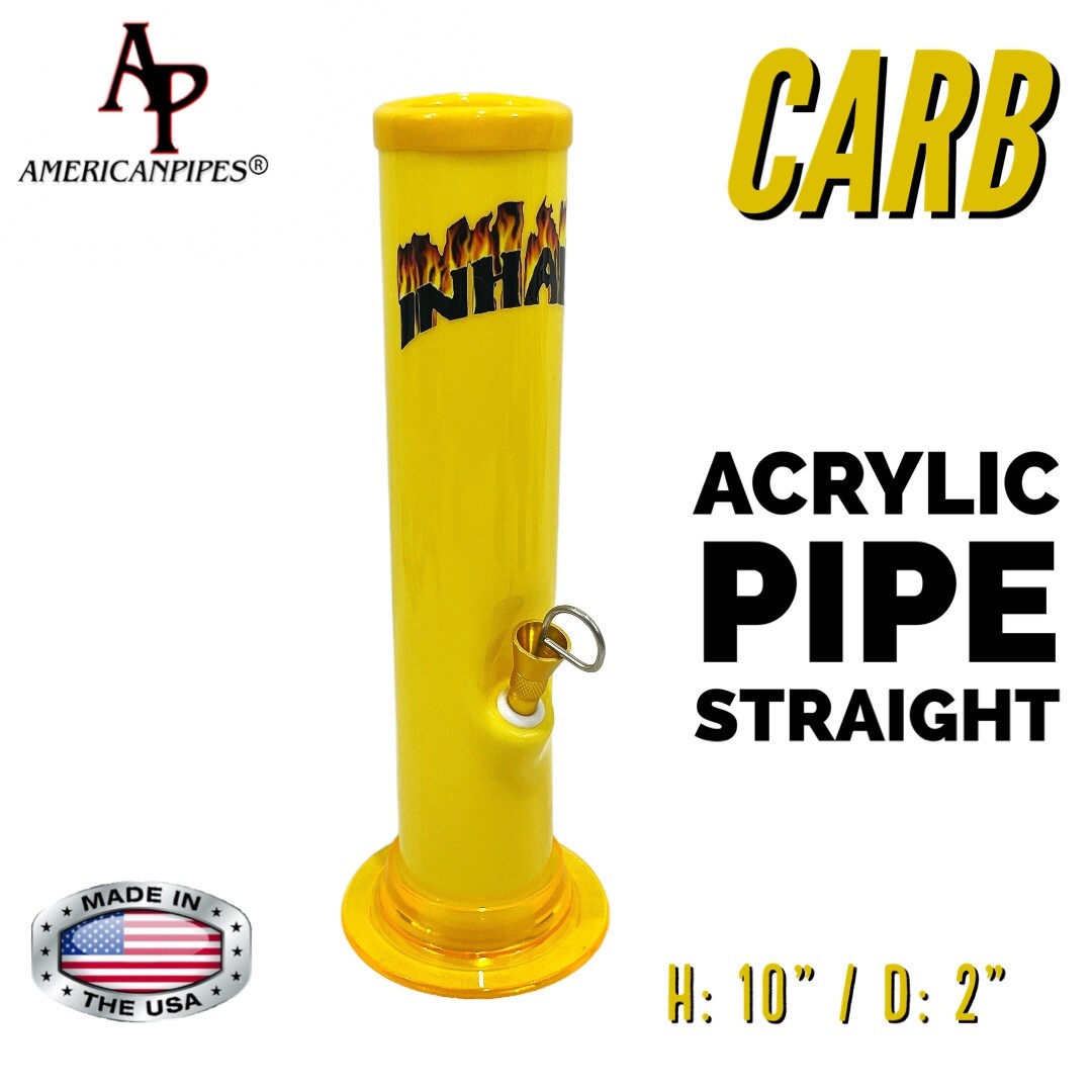 INHALE®️ 2×10&Prime; STRAIGHT ACRYLIC HOOKAH WATER CARB MADE IN THE USA