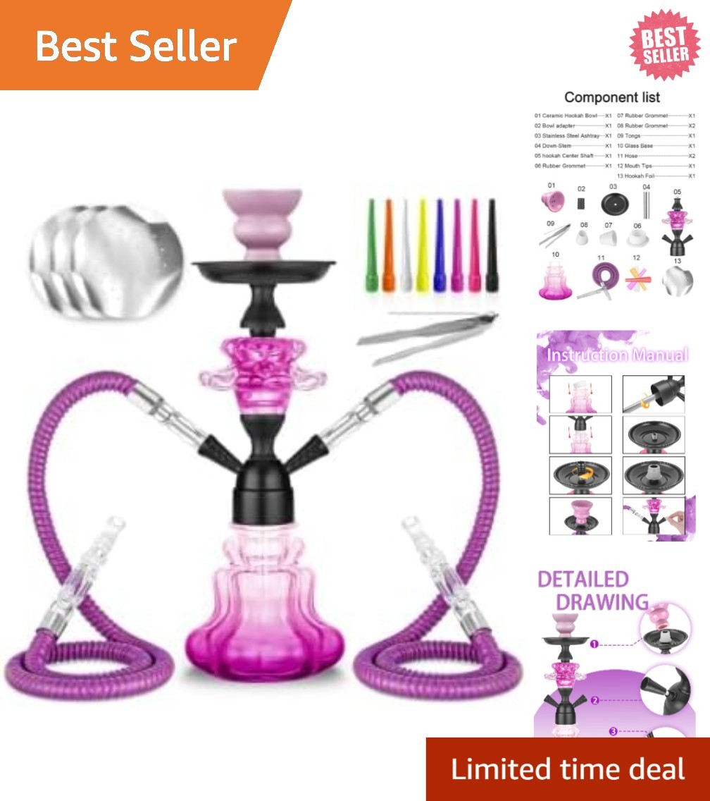 Hookah Set With Everything 14 » Shisha Hookah Complete Set – Glass Flower Vas…
