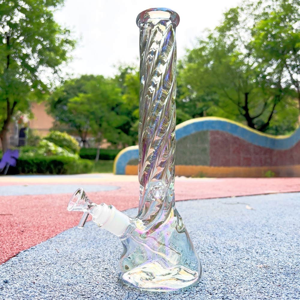 Heavy 12&Prime; Electroplate Glass Bong Beaker Thick Water Pipe Hookah w/Bowl USA Ship