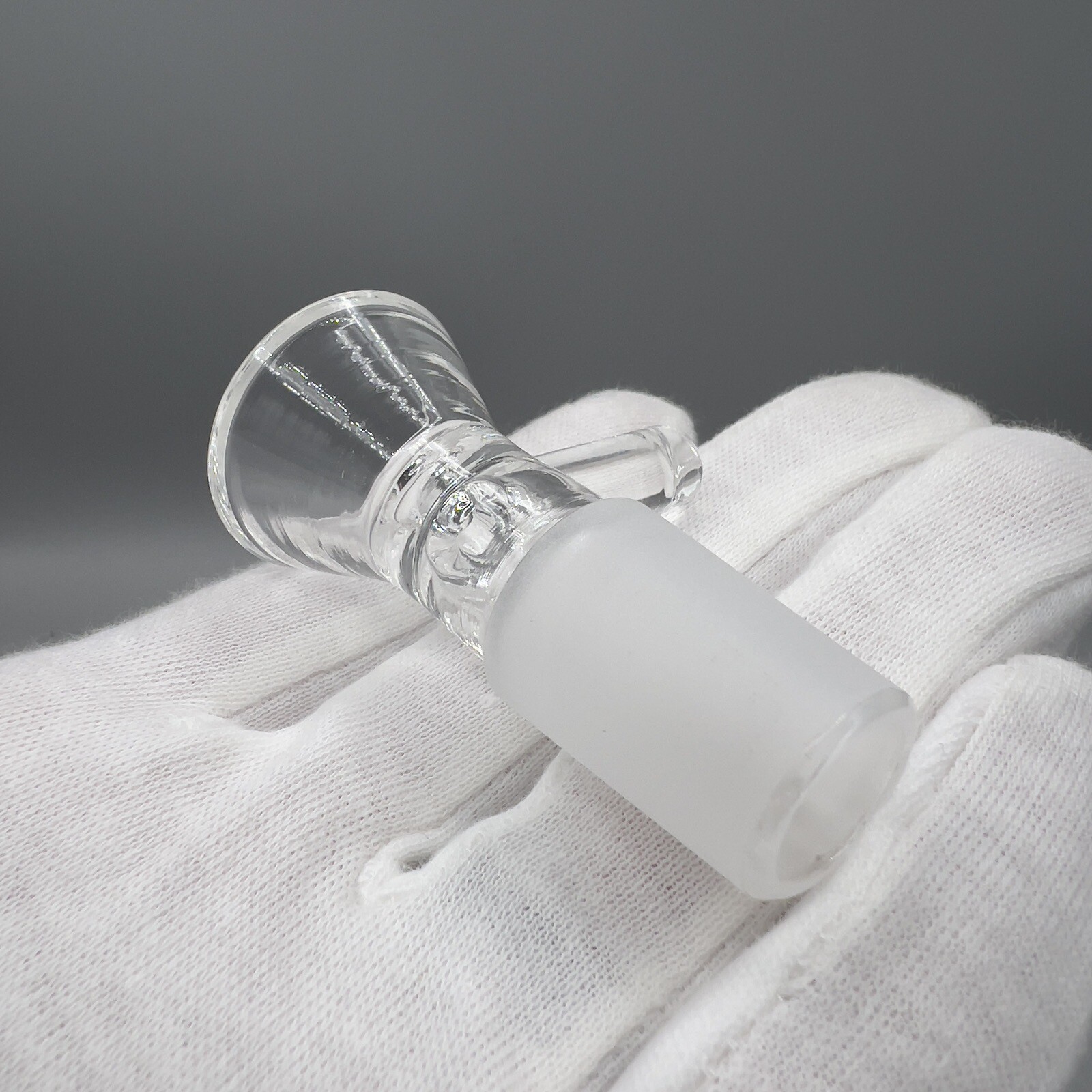 18mm Glass Slide Water Pipe Bong Funnel Bowl Hookah Head Male Piece – Clear