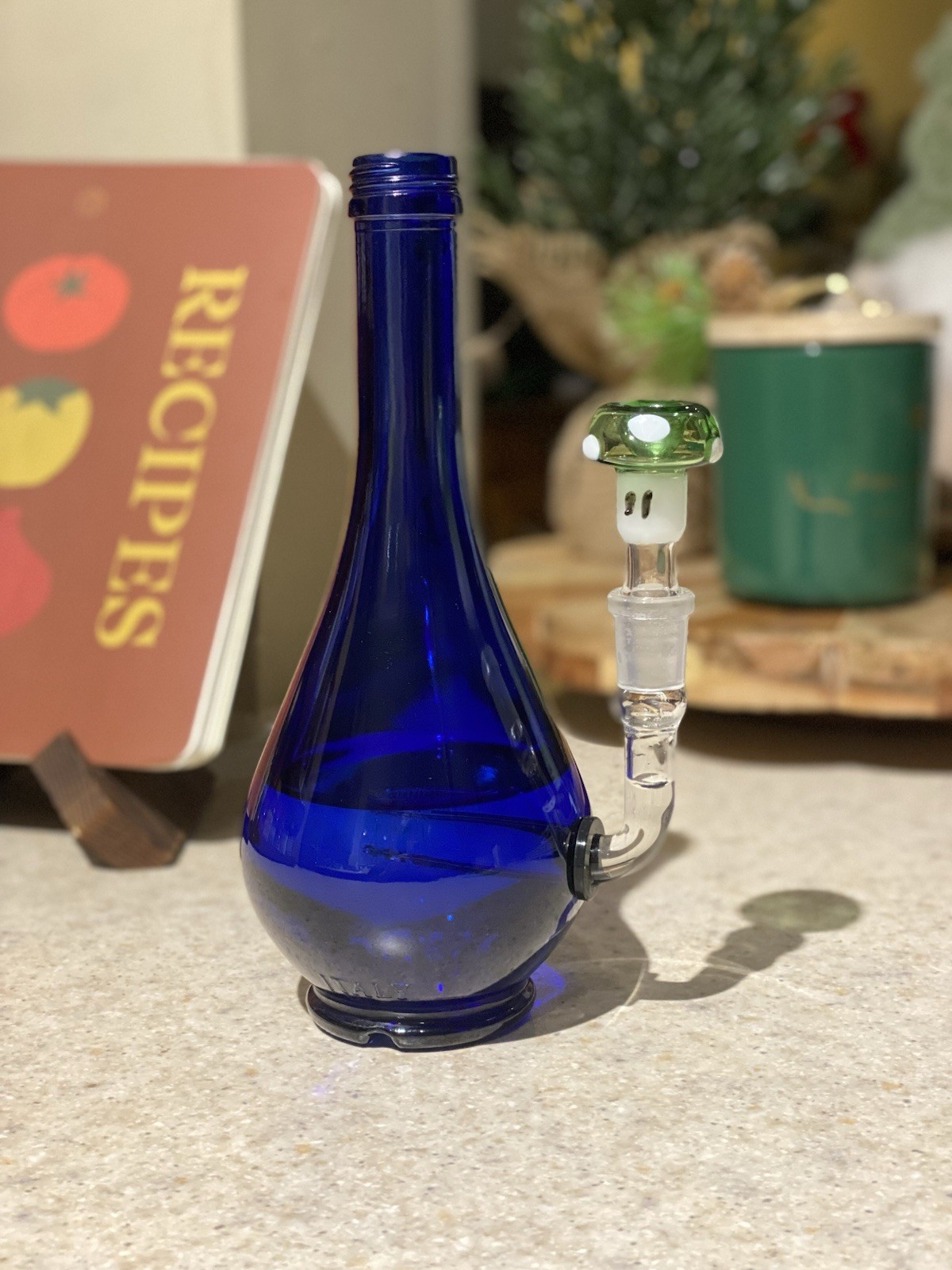 Upcycled Antique Glass Water Pipe Bong