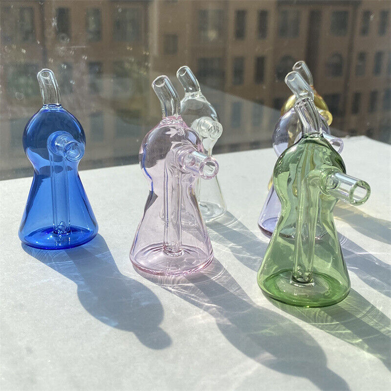 7CM MINI Glass Hookah Smoking Bong Water Pipe Portable Bubbler W/Tubes x2 & Bowl