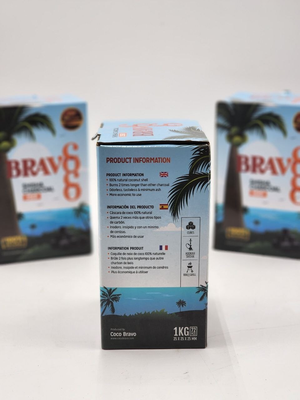 10 Boxes (720ct) Coco Bravo Natural Coconut Hookah Charcoal Shisha Coal Large