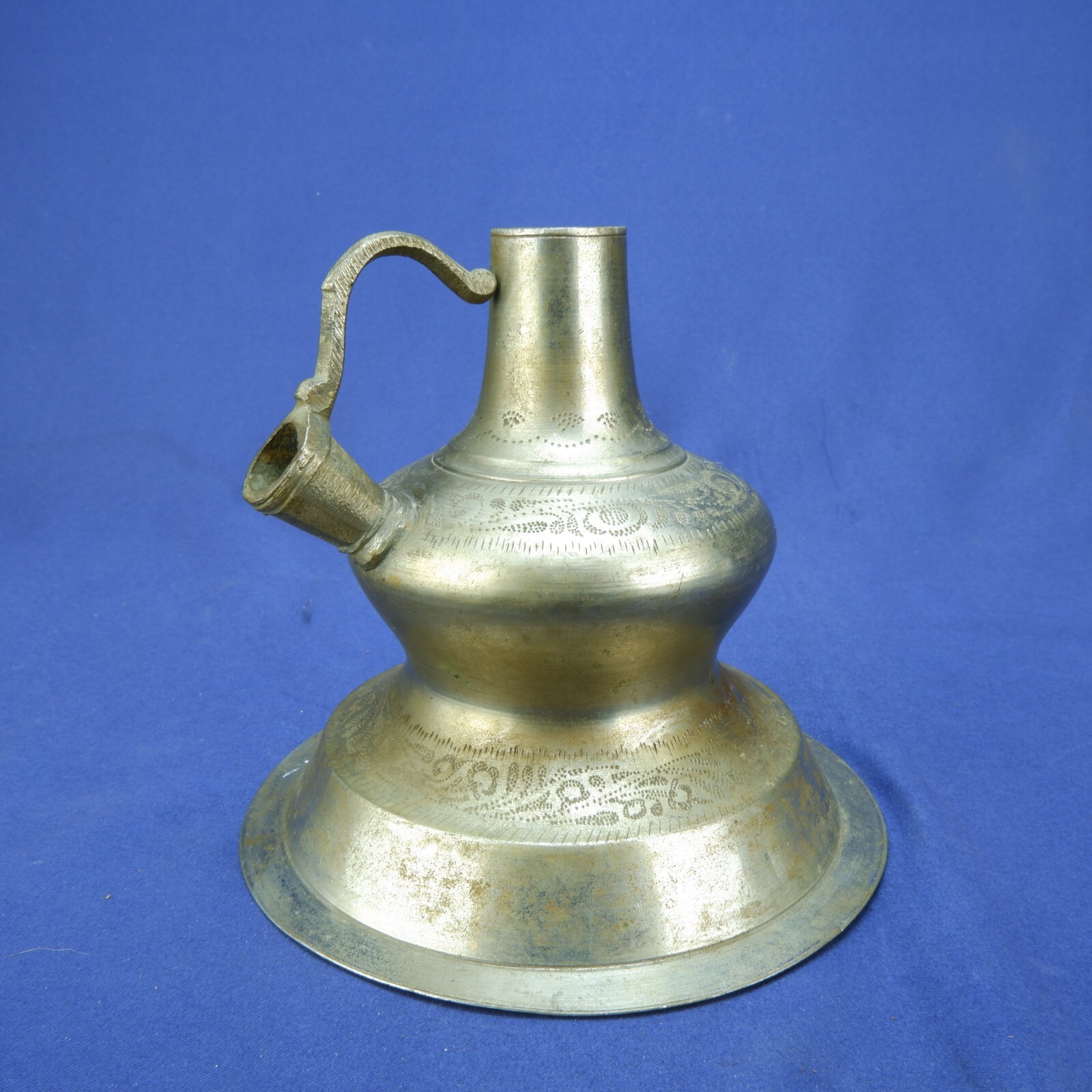 Vintage Brass Hookah Base with Ornate Engravings