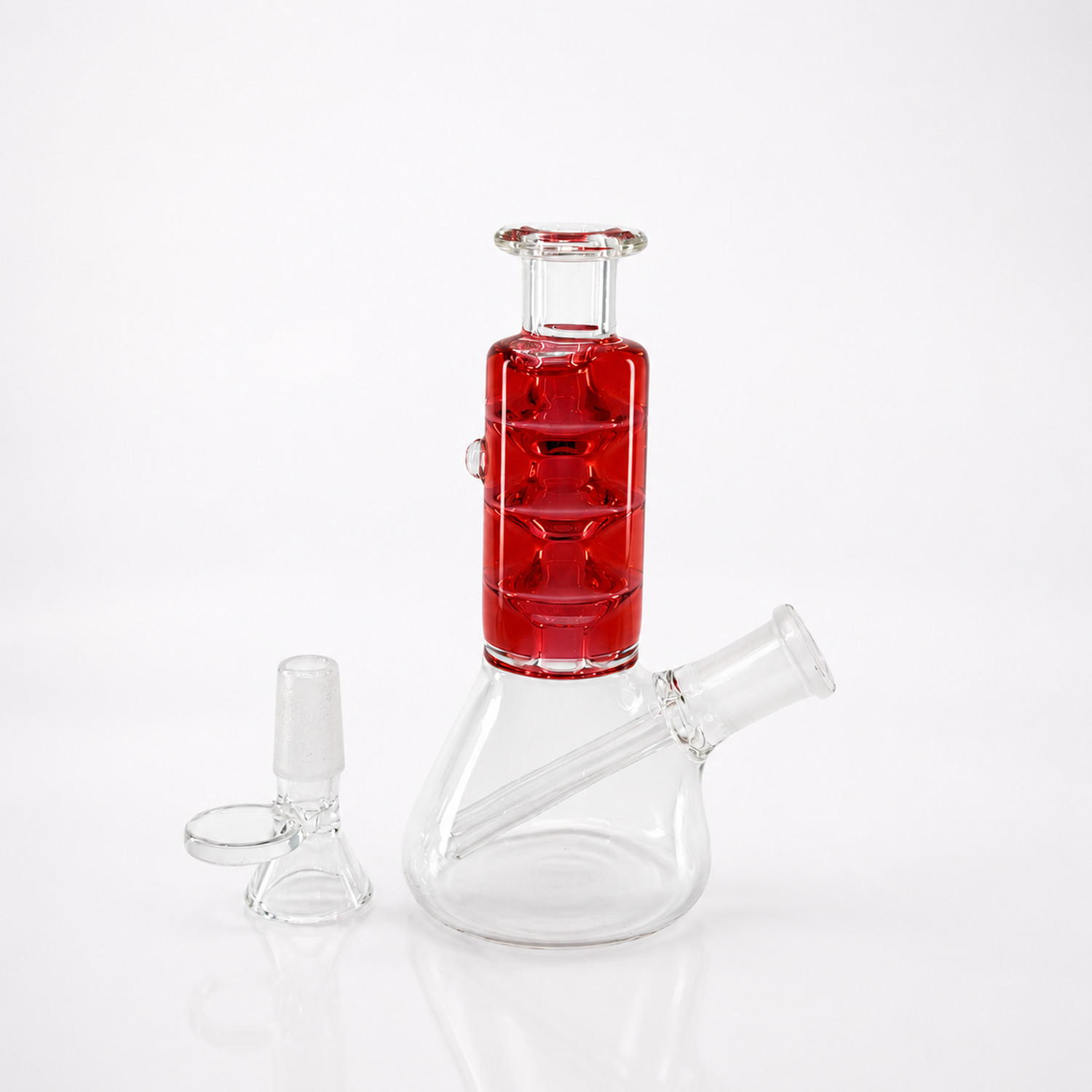 5.5&Prime; Red Mini Glycerin Freezable Glass Beaker Bong Water Pipe Smoking Hookah