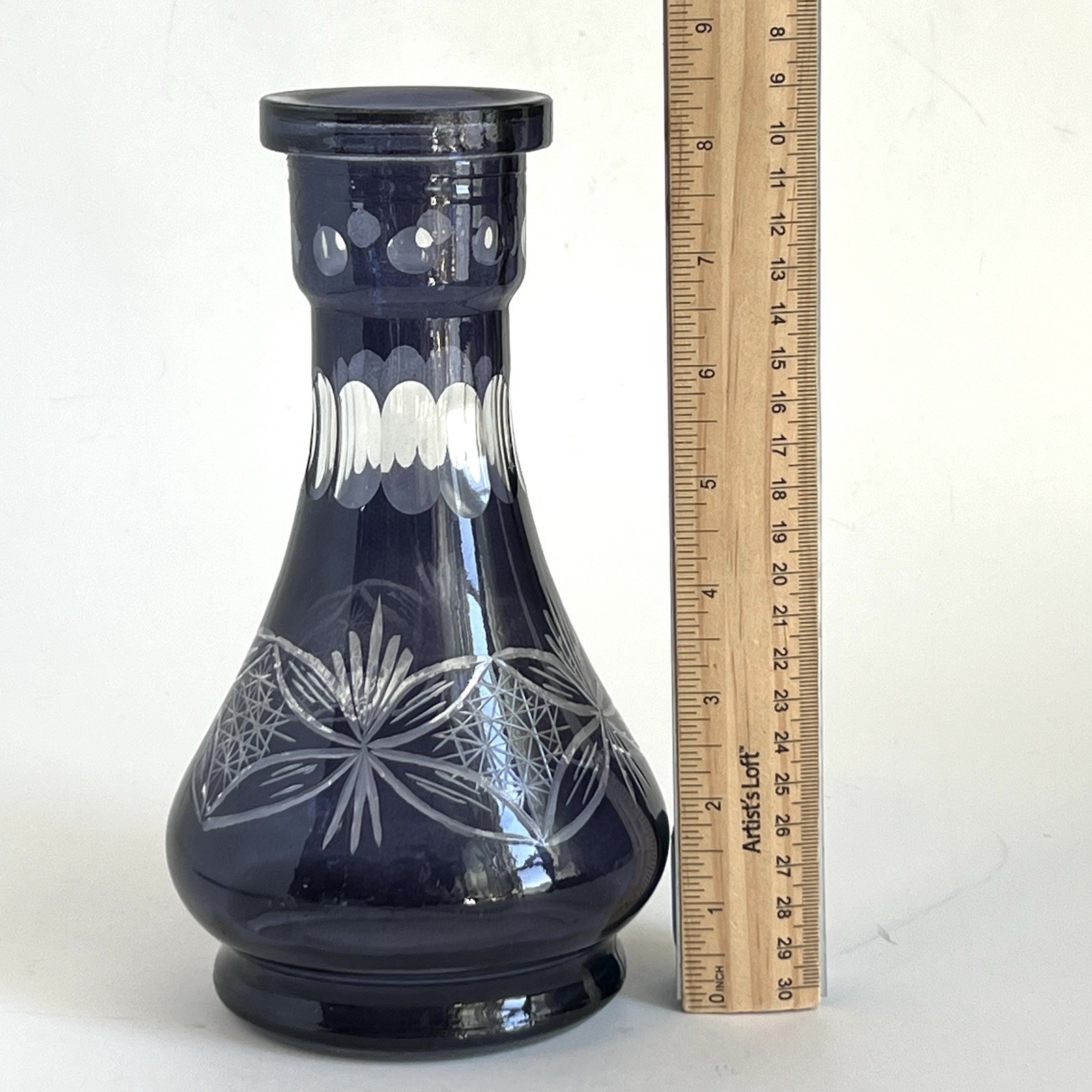 Hooka Glass Vase Modern Hookah Base Shisha Nargila Blue Design Vase Boho