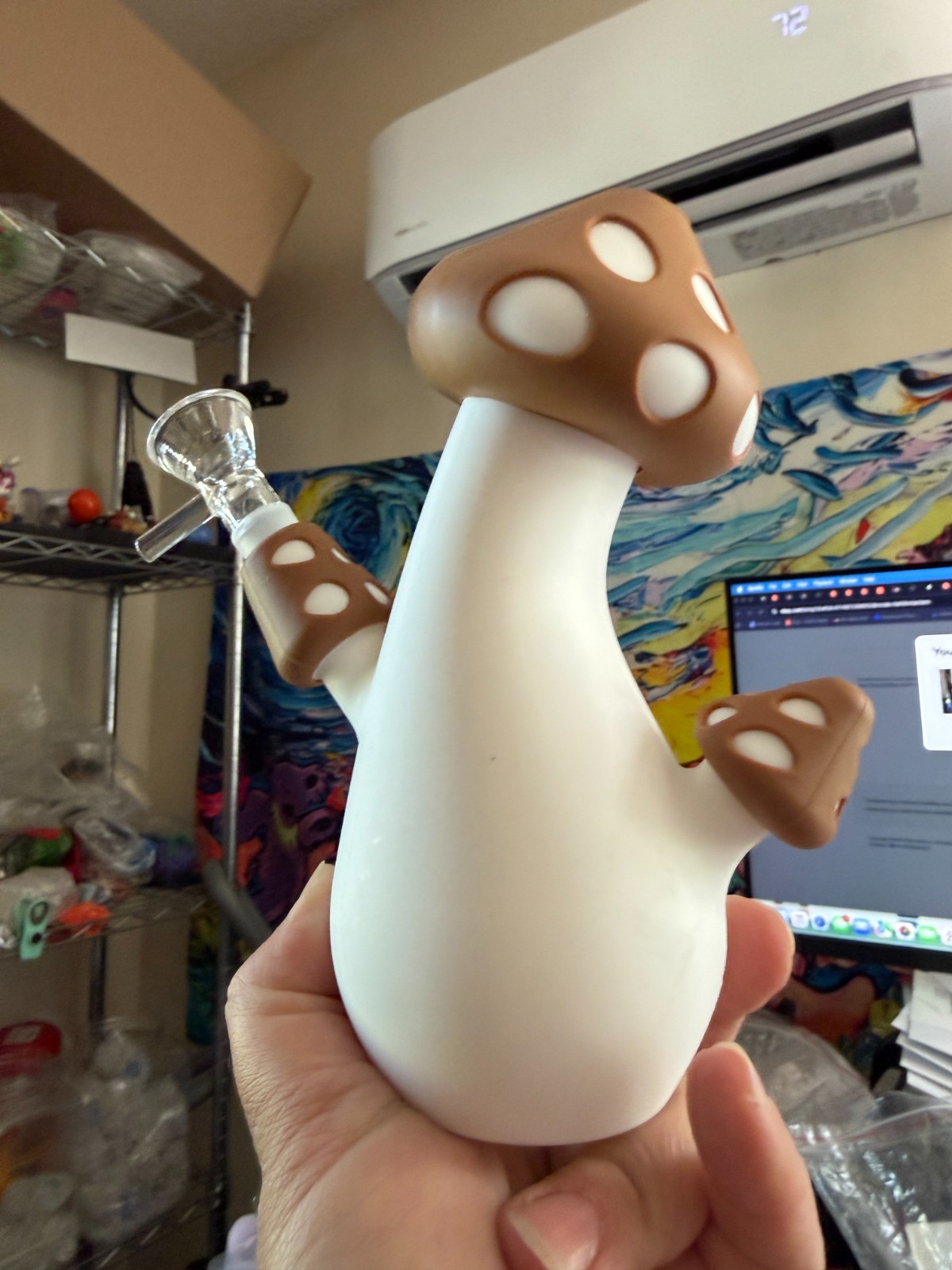 Mushroom Water Pipe Silicone Mushroom Tobacco Bong