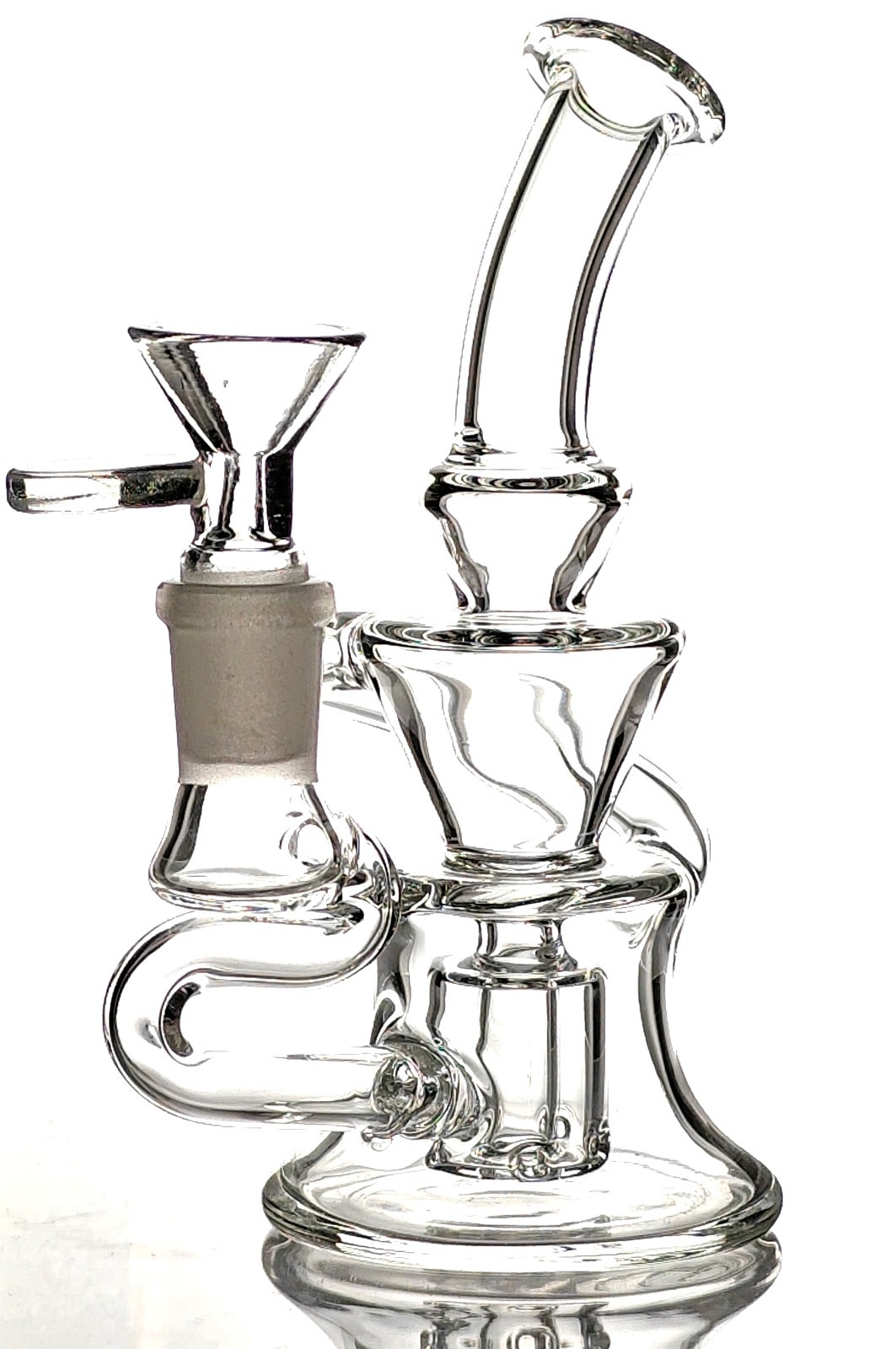 Miniature Recycler Rig, 5.5&Prime; Inches Tall, Includes 14mm Bowl, Clear, Percolator