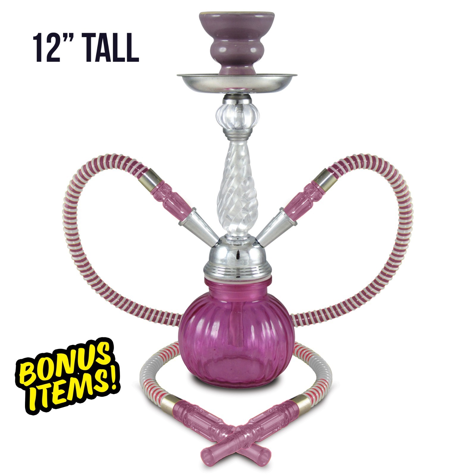 12&Prime; Purple 2 Hose Hookah Set – Posh by Premium Hookah – FAST SHIPPING