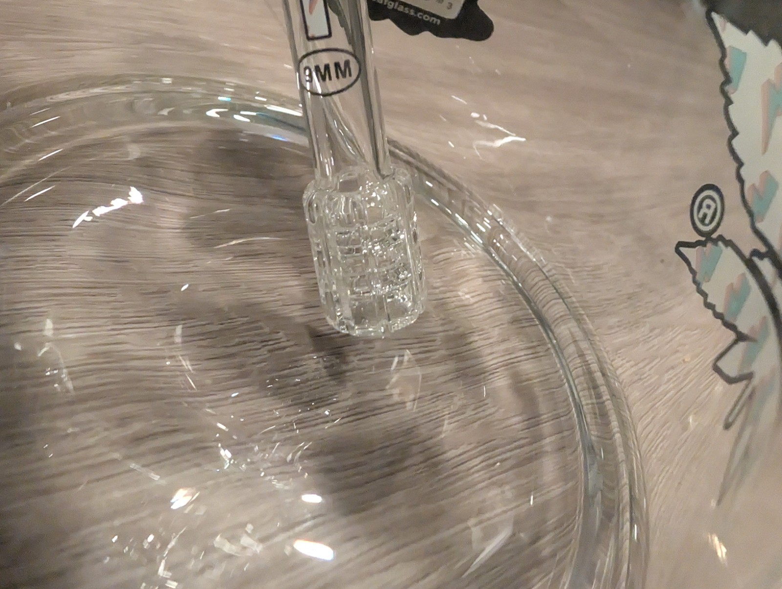14&Prime; Aleaf BRANDED Spec Head Super Thick Glass Baby Blue/Pink w Diffused Downstem