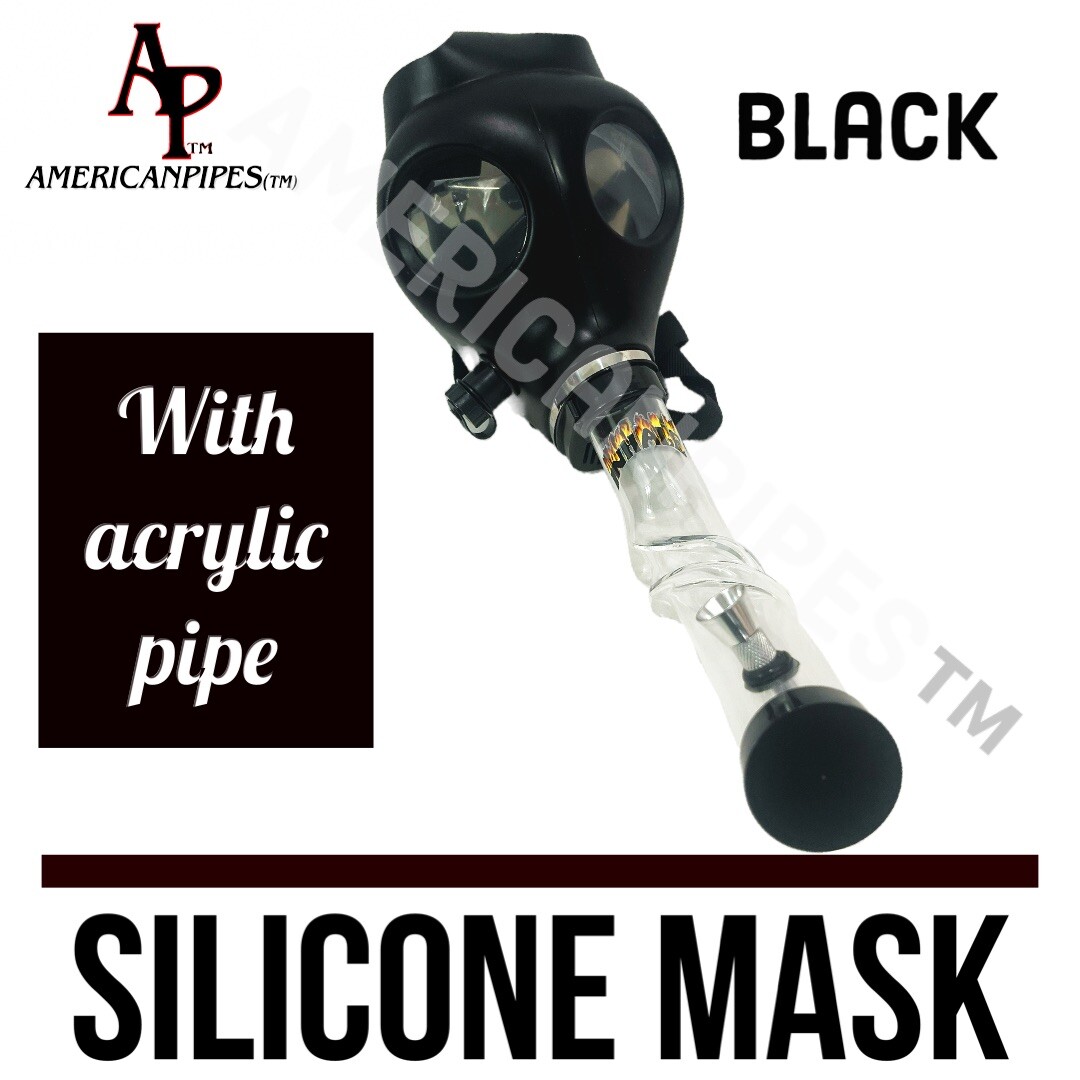 BLACK HIGH QUAITY SILICONE GAS MASK SMOKING HOOKAH PIPE