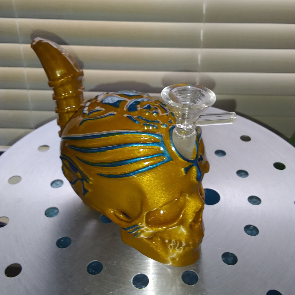 The Pharaoh Skull Bong Bubbler Water Pipe