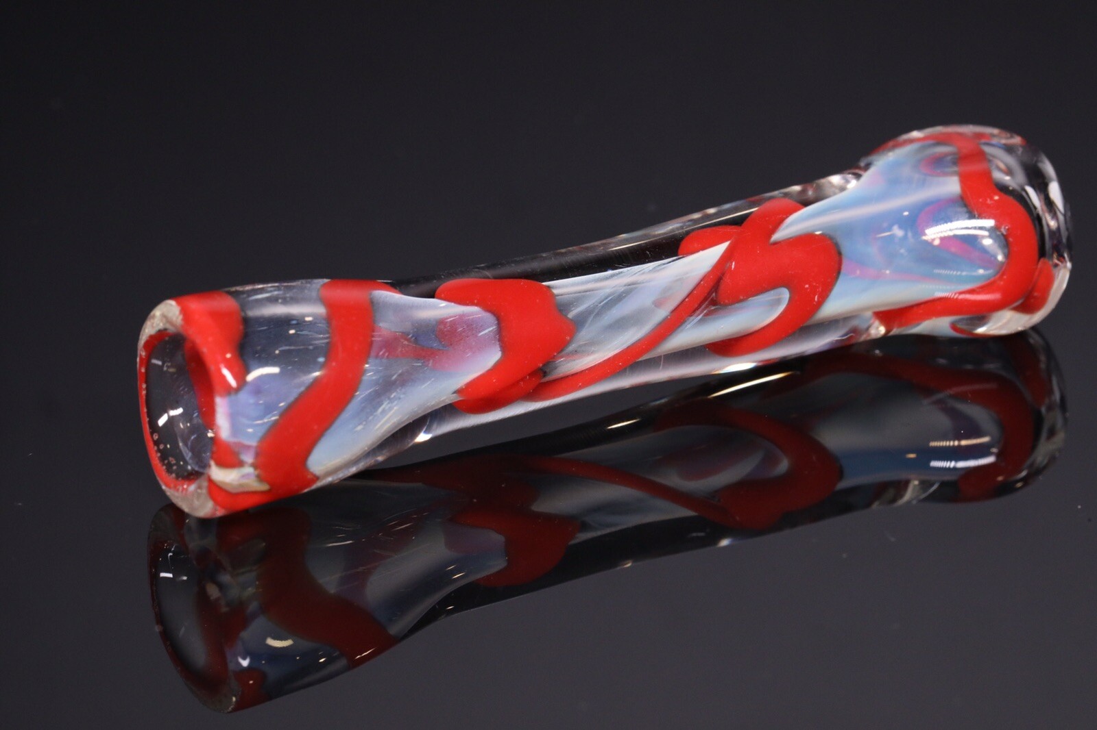 HEAVY ART HAND PIPE BOWL SMOKING 3” ONE HITTER RED TOBACCO CHILLUM BLOWN GLASS 1