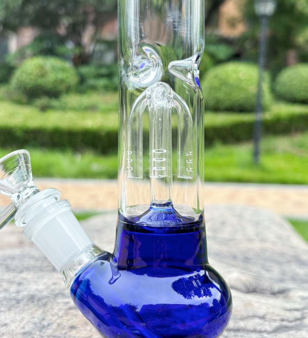 10 » Premium Glass Bong Tree Arm Perc Recycler Water Pipe Hookah Beaker Bubbler