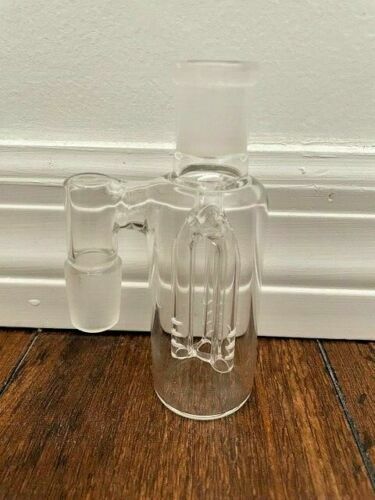 14MM CLEAR GLASS WATER PIPE ASH CATCHER CLEAR 3ARM TREE PERC 90DEGREE