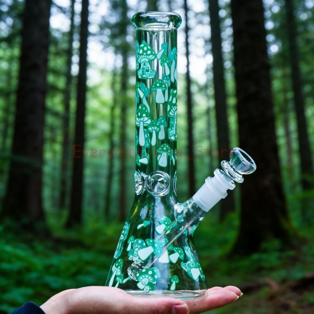 10&Prime; Glass Bong Smoking Hookah Water Pipe Heavy Tobacco Beaker With 14mm Bowl