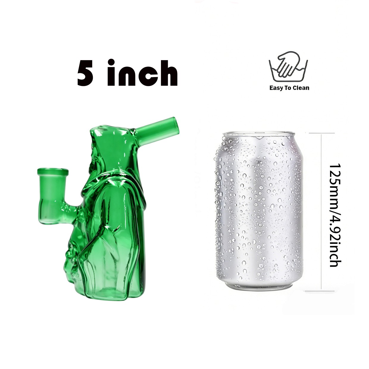 Random Skull 5&Prime; Glass Bong and Water Pipes Smoking Bubbler Mini Bong 14mm bowl