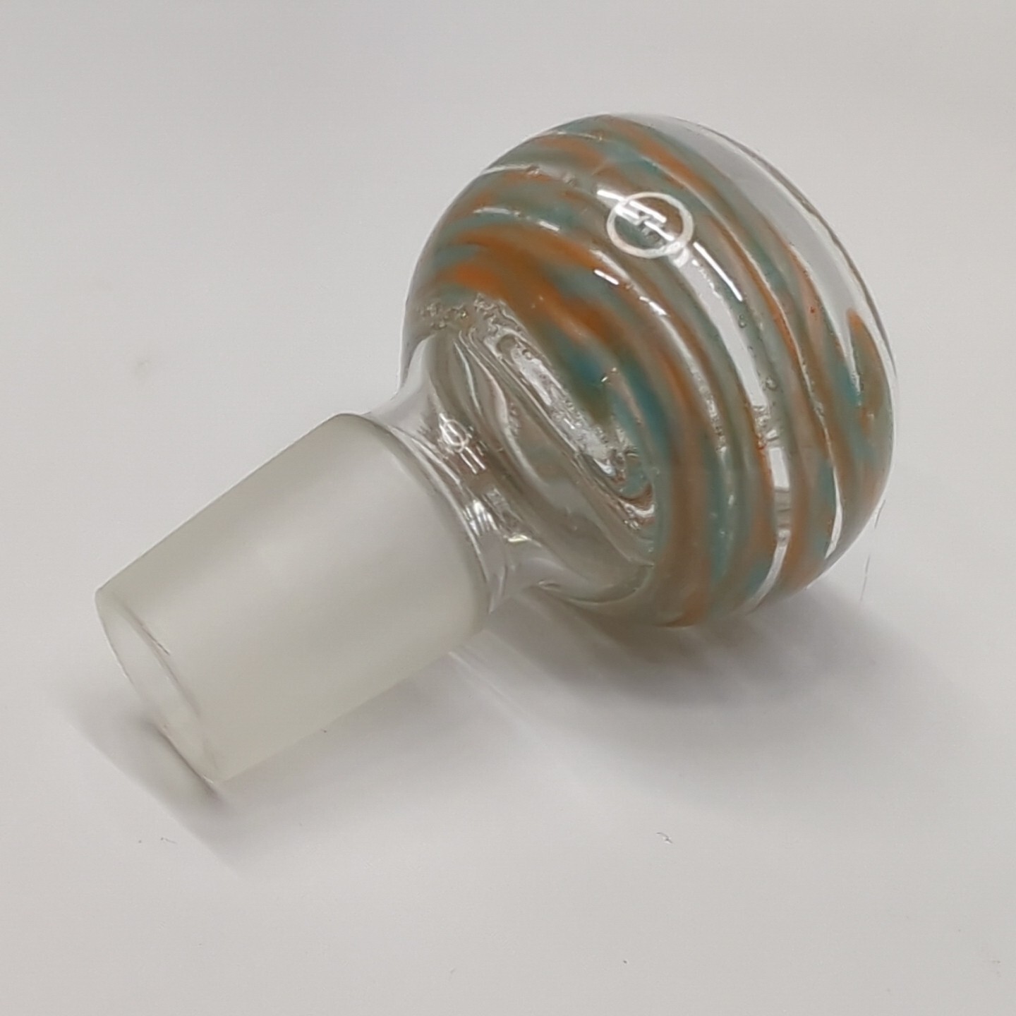 18mm Male Blue & Orange Glass Tobacco Water Pipe Bubble Bowl Replacement Piece