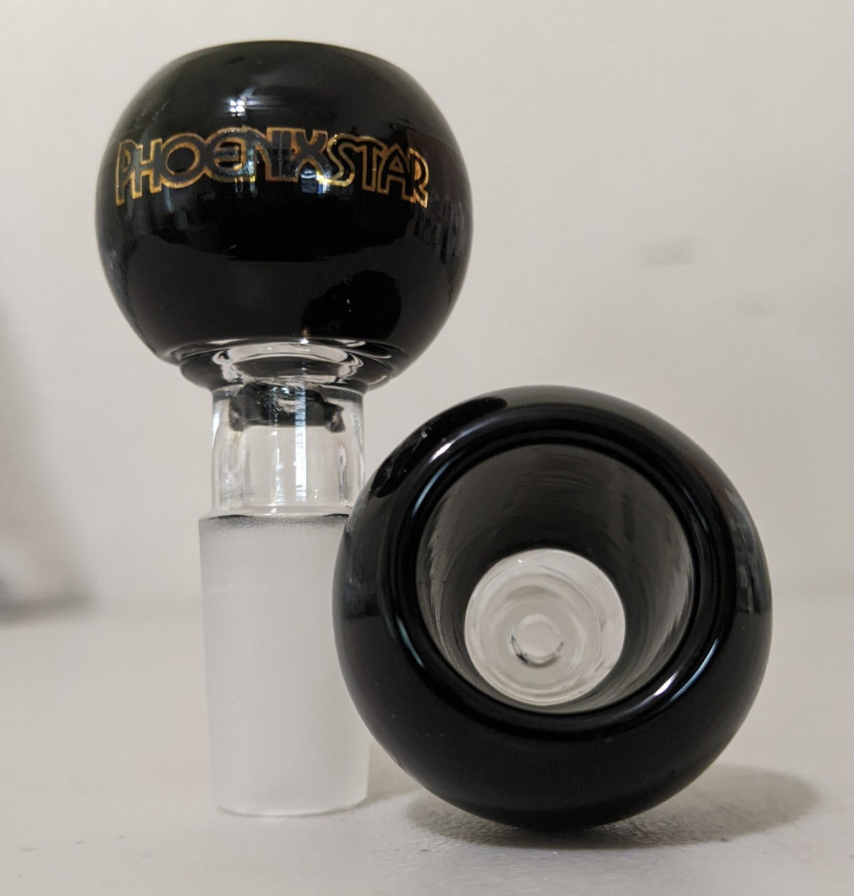 14mm Glass Thick Bulbous Slide BOWL Male for Water Pipe Bong (1 – ONE) Black